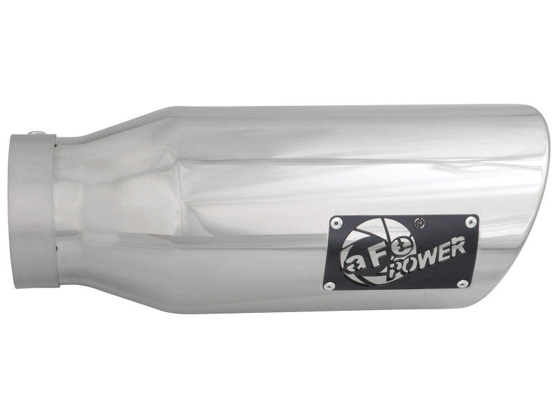 aFe MACH Force-XP 304 SS Single Wall Polished Exhaust Tip Pair 4in Inlet x 6in Outlet x 15in L - 49T40606-P15