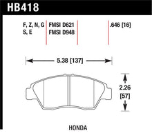 Load image into Gallery viewer, Hawk 02-06 RSX (non-S) Front / 03-09 Civic Hybrid / 04-05 Civic Si HPS Street Rear Brake Pads - HB418F.646
