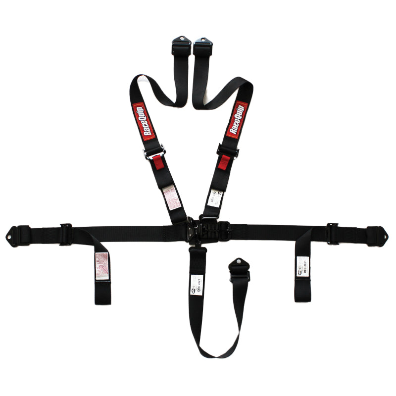 RaceQuip L&L 16.1 5pt 2in Belt PU Lap Black Hardware Black - 809009