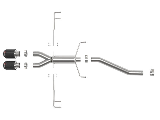 aFe Takeda 2.5in 304SS Axle-Back Exhaust System 17-19 Honda Civic Type R L4-2.0L (t) - 49-36626-C
