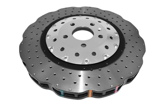 DBA 14-18 Audi RS7 (w/Iron Rotors) Front 5000 Series Cross Drilled Rotor w/Silver Hat - DBA53002WSLVXD