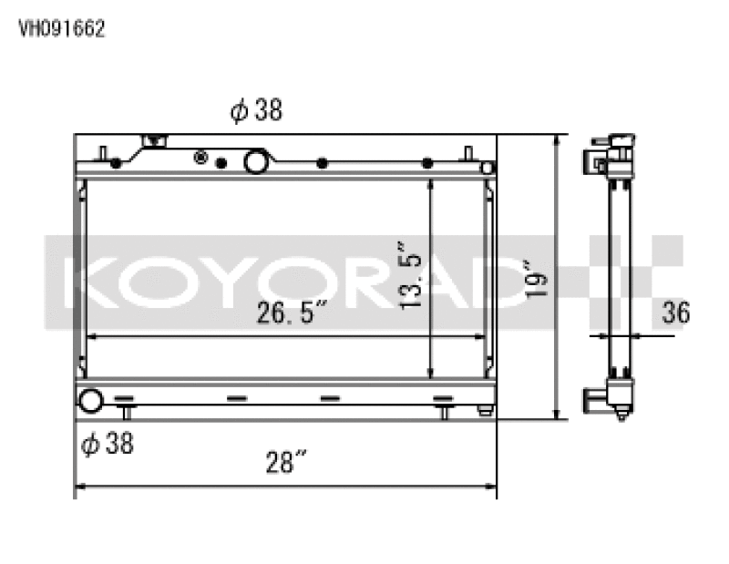 Koyo 08-15 Subaru WRX / STI 05-09 Subaru Legacy GT 2.5L (MT / w/ Filler Neck) Radiator - VH091662
