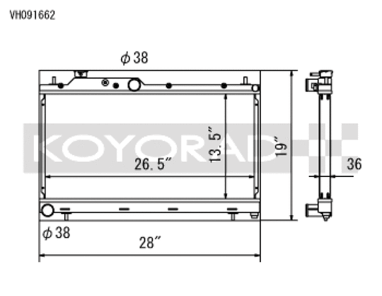 Koyo 08-15 Subaru WRX / STI 05-09 Subaru Legacy GT 2.5L (MT / w/ Filler Neck) Radiator - VH091662