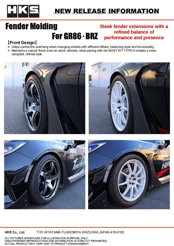 HKS 2022+ Toyota GR86 / Subaru BRZ Fender Molding Kit - 53004-AT042
