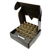Load image into Gallery viewer, NRG 500 Series M12 X 1.5 Bullet Shape Steel Lug Nut Set - 21 Pc w/Lock Key - Chrome Gold - LN-LS500CG-21