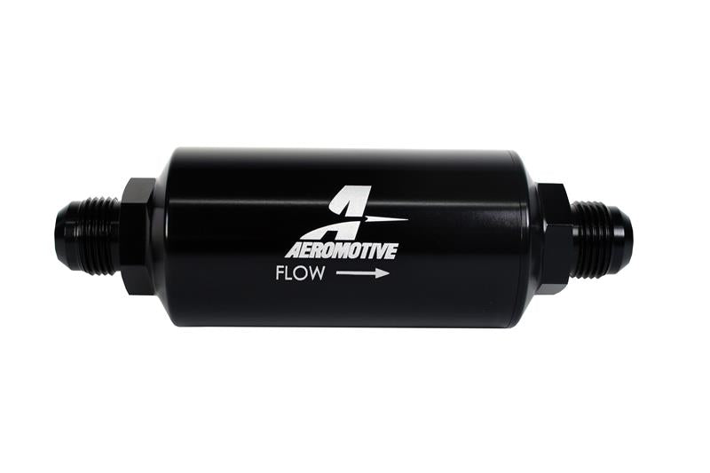 Aeromotive In-Line Filter - (AN -10 Male) 40 Micron Stainless Mesh Element Bright Dip Black Finish - 12388