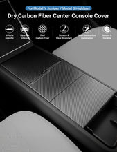 Load image into Gallery viewer, Dry Carbon Fiber Center Console Cover For Model Y Juniper / Model 3 Highland / Model YL