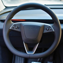 Load image into Gallery viewer, Dry Carbon Fiber Steering Wheel Trim Cover for Model 3 Highland / Model Y Juniper (3 Pieces)