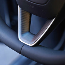 Load image into Gallery viewer, Dry Carbon Fiber Steering Wheel Trim Cover for Model 3 Highland / Model Y Juniper (3 Pieces)
