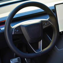 Load image into Gallery viewer, Dry Carbon Fiber Steering Wheel Trim Cover for Model 3 Highland / Model Y Juniper (3 Pieces)