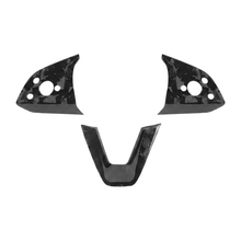 Load image into Gallery viewer, Dry Carbon Fiber Steering Wheel Trim Cover for Model 3 Highland / Model Y Juniper (3 Pieces)
