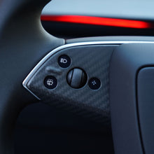 Load image into Gallery viewer, Dry Carbon Fiber Steering Wheel Trim Cover for Model 3 Highland / Model Y Juniper (3 Pieces)