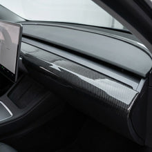 Load image into Gallery viewer, Dry Carbon Fiber Upper Dash Overlay for Model 3 / Y