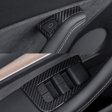 Load image into Gallery viewer, Dry Carbon Fiber Window &amp; Door Switch Covers for Model Y / Model 3（Left Hand Drive）
