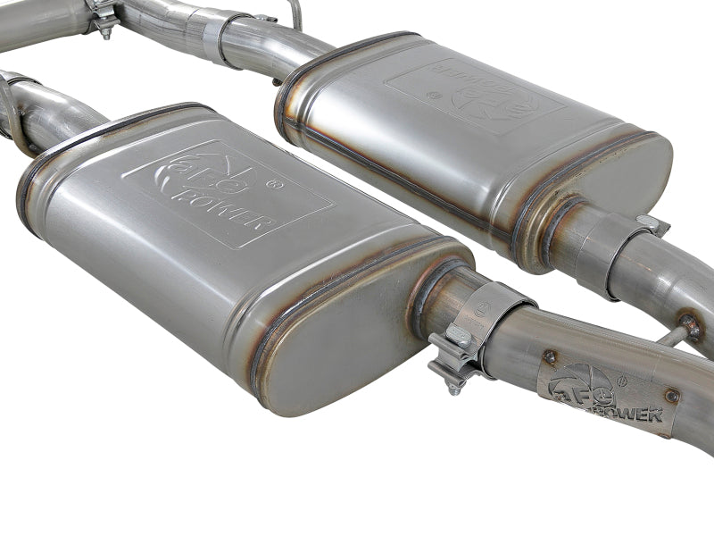 aFe MACH Force-Xp 2-1/2in 304 SS Cat-Back Exhaust 15-19 Dodge Challenger V6-3.6L - Raw Tip - 49-32067