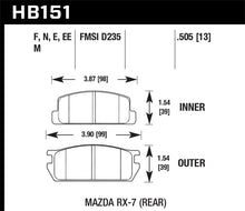 Load image into Gallery viewer, Hawk 81-85 Mazda RX-7 Blue 9012 Rear Race Brake Pads - HB151E.505