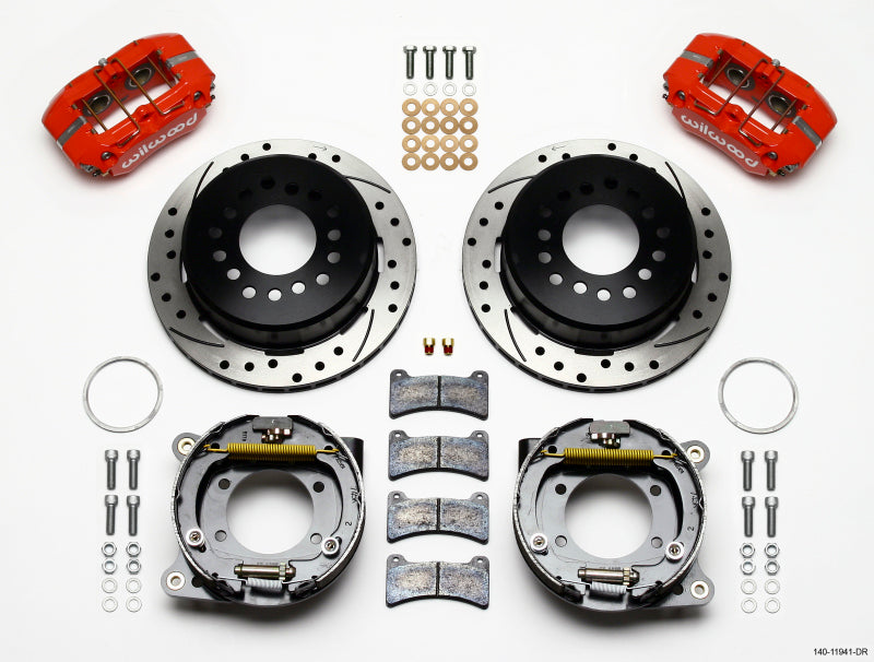 Wilwood Dynapro Low-Profile 11.00in P-Brake Kit Drill-Red AMC 71-74 2.60in Offset - 140-11941-DR