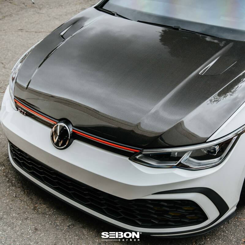 Seibon 22-23 Volkswagen Golf GTI/R TM-Style Carbon Fiber Hood - HD22VWG8-TM