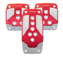 Load image into Gallery viewer, NRG Aluminum Sport Pedal M/T - Red w/Silver Carbon - PDL-400RD