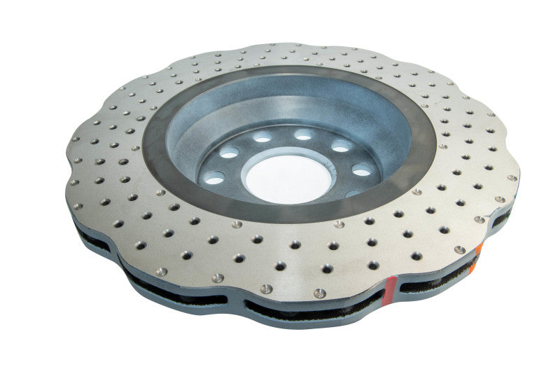 DBA 14-21 Volkswagen GTI (w/Perf Pkg 310mm Rear Disc) Rear 4000 Series Drilled Wavy Rotor w/Slv Hat - DBA42809WSLVXD