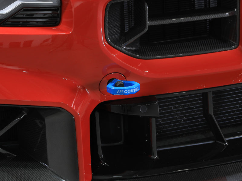 aFe 23-25 BMW M2 (G87) CONTROL Front / Rear Tow Hook - Blue - 450-502004-L