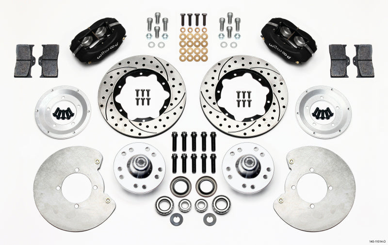 Wilwood Forged Dynalite Front Kit 11.00in Drilled 37-48 Ford Psgr. 360 Plate Mount - 140-11014-D