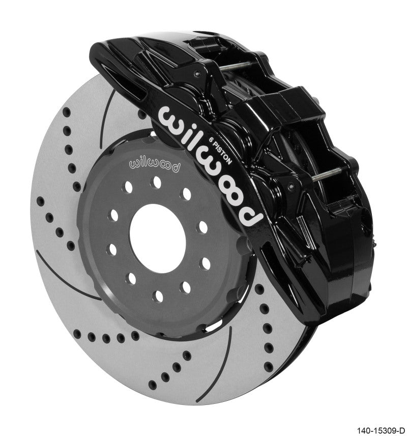 Wilwood SX6R Front Brake Kit 14in SRP Slotted/Drilled Black 05-13 Chevy Corvette - 140-15309-D