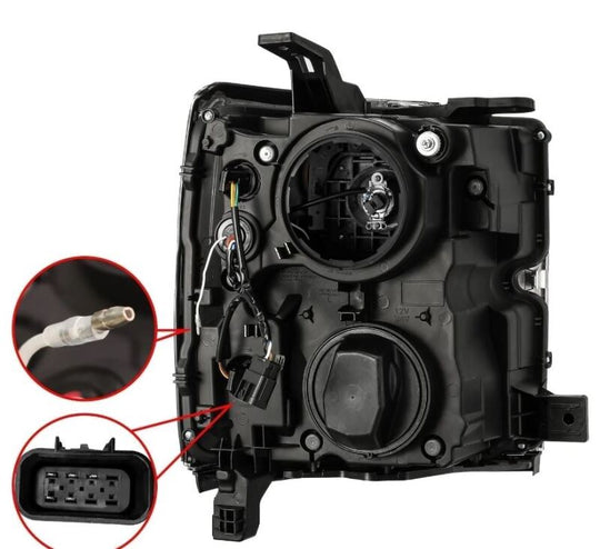 AlphaRex 15-19 Chevy Silverado 2500/3500 LUXX-Series Proj. Headlights Chrome w/Actv SeqSig & DRL - 880099