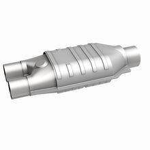 Load image into Gallery viewer, MagnaFlow Universal Catalytic Converter 2inch Inlet/2.5inch Outlet Dual/Single Oval Shape - 333007