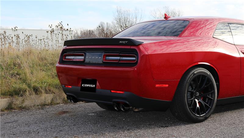 Corsa 2015-2023 Dodge Challenger Hellcat Dual Rear Exit Extreme Exhaust w/ 3.5in Black Tips - 14989BLK