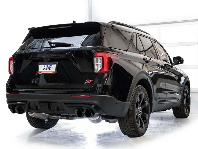 AWE Tuning 2020+ Ford Explorer ST Touring Edition Exhaust w/ Diamond Black Tips - 3015-43625