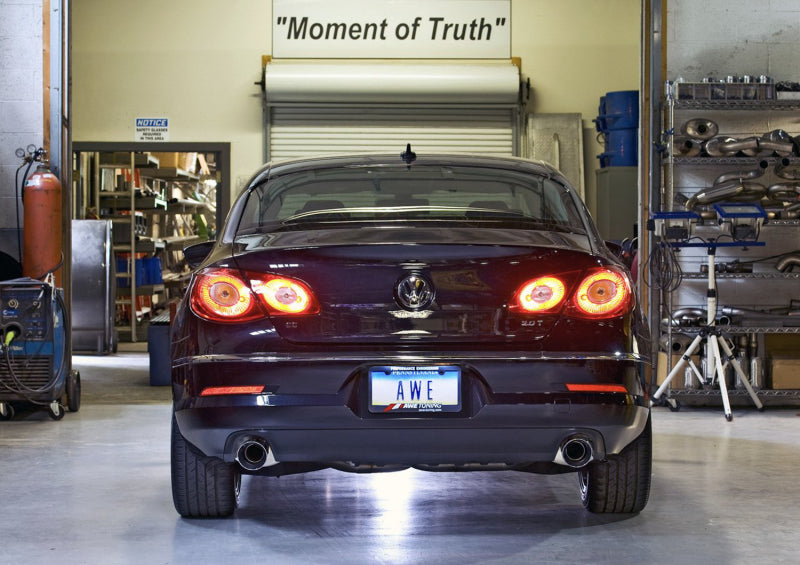 AWE Tuning VW CC Touring Edition Exhaust Dual Outlet - Diamond Black Tips - 3010-33022