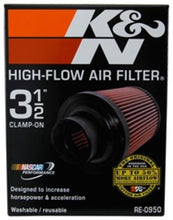 Load image into Gallery viewer, K&amp;N Universal Rubber Filter 3 1/2inch ID FLG / 6inch Base / 4-5/8inch Top / 6inch Height - RE-0950