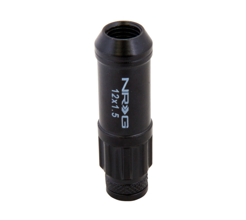 NRG 700 Series M12 X 1.5 Steel Lug Nut w/Dust Cap Cover Set 21 Pc w/Locks & Lock Socket - Black - LN-LS700BK-21