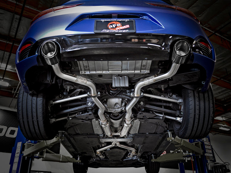 aFe POWER Takeda 2.5in 304 SS CB Exhaust w/ Carbon Fiber Tips 17-19 Infiniti Q60 V6-3.0L (tt) - 49-36134NM-C