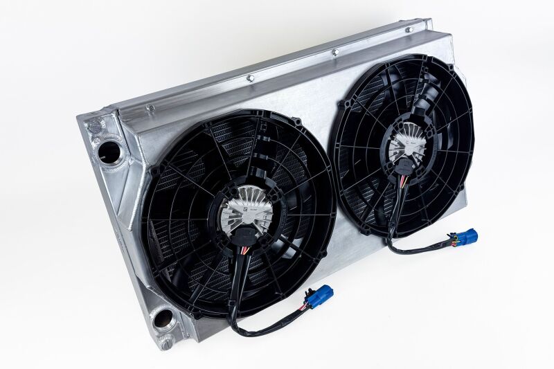 CSF Motorsport Radiator with Shroud - 14in SPAL Brushless Fans - Harnesses - 8374
