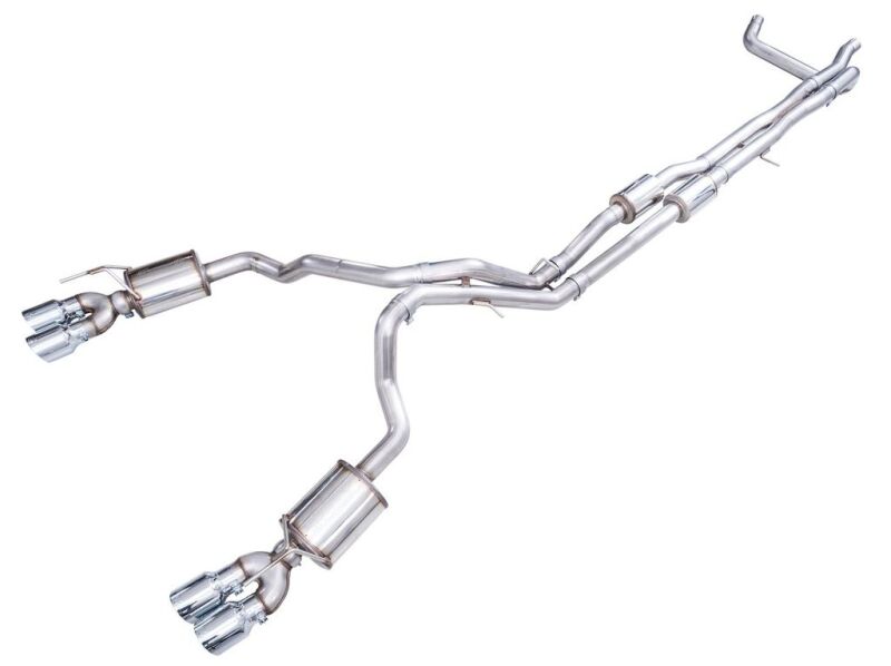 AWE 2021+ Chevy Suburban/GM Yukon XL 6.2L 0FG Edition Cat Back Exhaust - Quad Chrome Silver Tips - 3015-42221