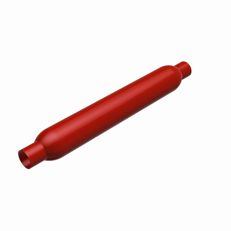 MagnaFlow Muffler Red Pack Series Glasspack 3.5in Rd 18in Body Length 2.25in/2.25in Inlet/Outlet - 13125