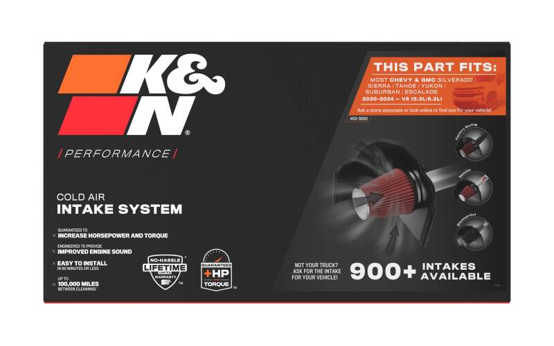 K&N 63 Series AirCharger Performance Intake Kit Chevy/GMC 14-15 Silverado/Sierra 1500 5.3L/6.2L V8 - 63-3082