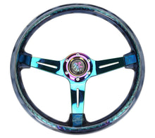 Load image into Gallery viewer, NRG Reinforced Steering Wheel (350mm / 2in. Deep) Matsuri Smoke Clear Acrylic w/ Neochrome Spoke - RST-027MC-SM