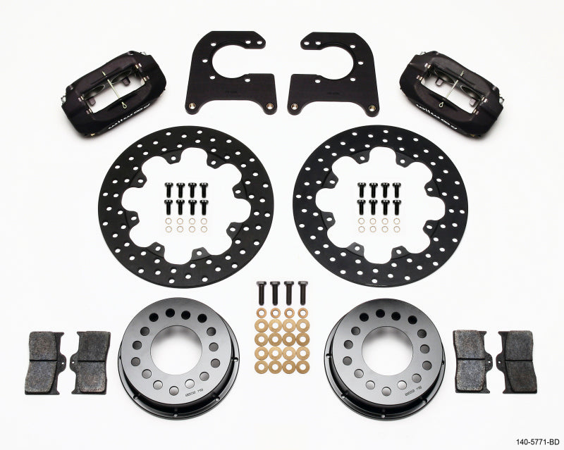 Wilwood Forged Dynalite Rear Drag Kit Drilled Rotor Chevy 12 Bolt-Spec 3.15in Bearing - 140-5771-BD