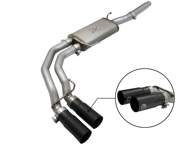 aFe Rebel Exhausts Cat-Back SS Ford F-150 04-08 V8 4.6/5.4L w/ Black Tips - 49-43079-B