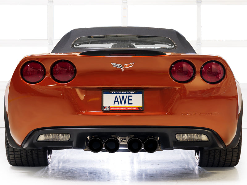 AWE Tuning 05-07 C6 Chevrolet Corvette 6.0L Touring Edition Axle-Back Exhaust w/ Diamond Black Tips - 3015-43660