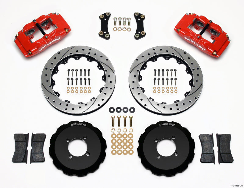 Wilwood FSLI4 Front Hat Kit 13.00in Drilled Red 2003-05 Scion xA xB - 140-8335-DR