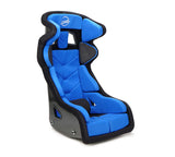 NRG FIA Competition Seat w/ Head Containment & Comp Fabric Velcro Paddings Small Thin Cushion - Blue - FRP-RS700M-BL1