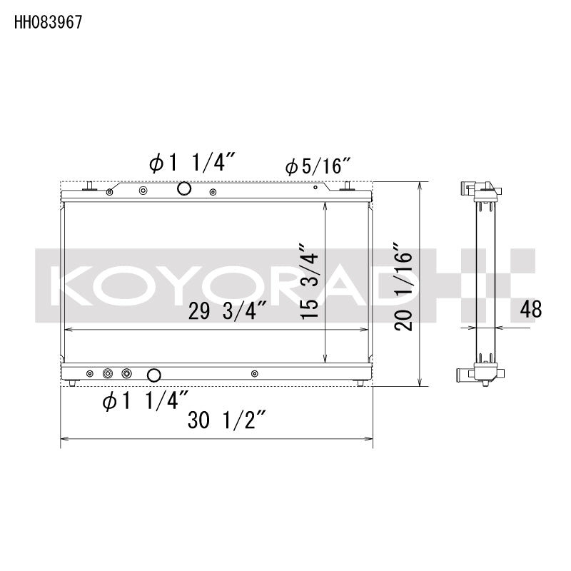 Koyo 23+ Honda Civic Type R (FL5) All Aluminum Radiator - HH083967