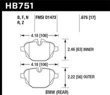 Load image into Gallery viewer, Hawk 2015 BMW 428i Gran Coupe / 11-16 535i / 11-16 X3/X4 HP Plus Rear Brake Pads - HB751N.675