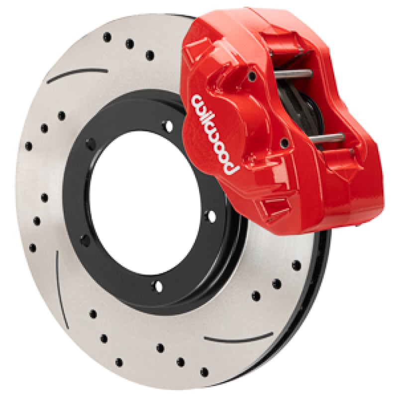 Wilwood 75-83 Porsche 911 D45 11.10in. Front Brake Kit w/ Flex Lines - Drilled Rotors (Red) - 140-17653-DR
