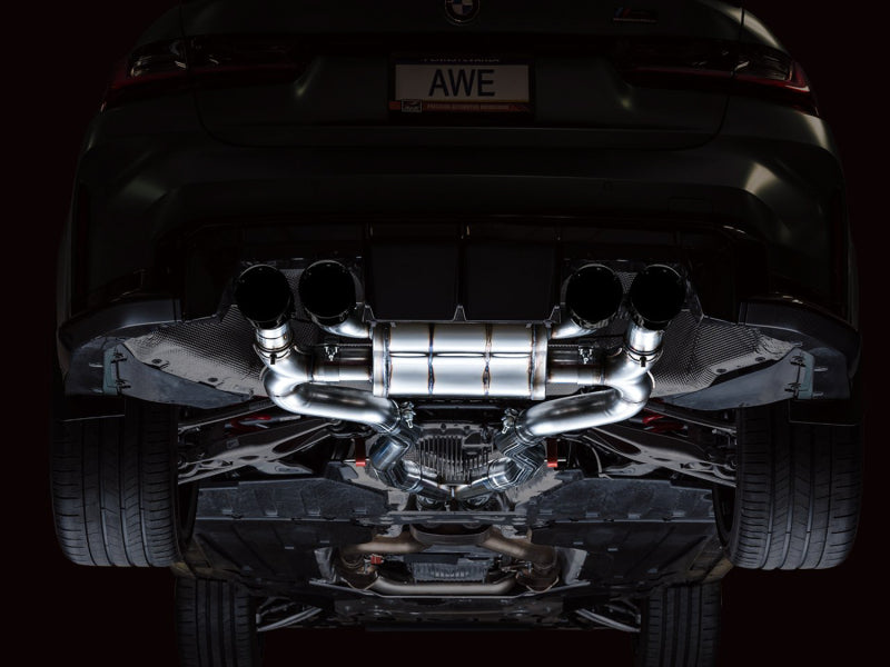 AWE Tuning SwitchPath Cat-Back Exhaust for BMW G8X M3/M4 - Diamond Black Tips - 3025-42480