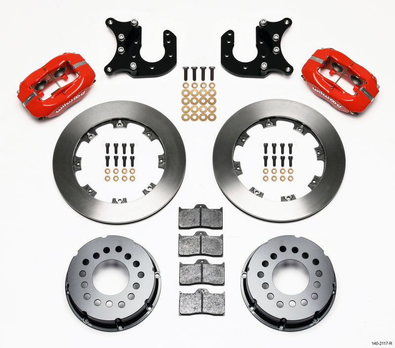 Wilwood Forged Dynalite P/S Rear Kit Red Mopar-Dana 2.36in Offset - 140-2117-R